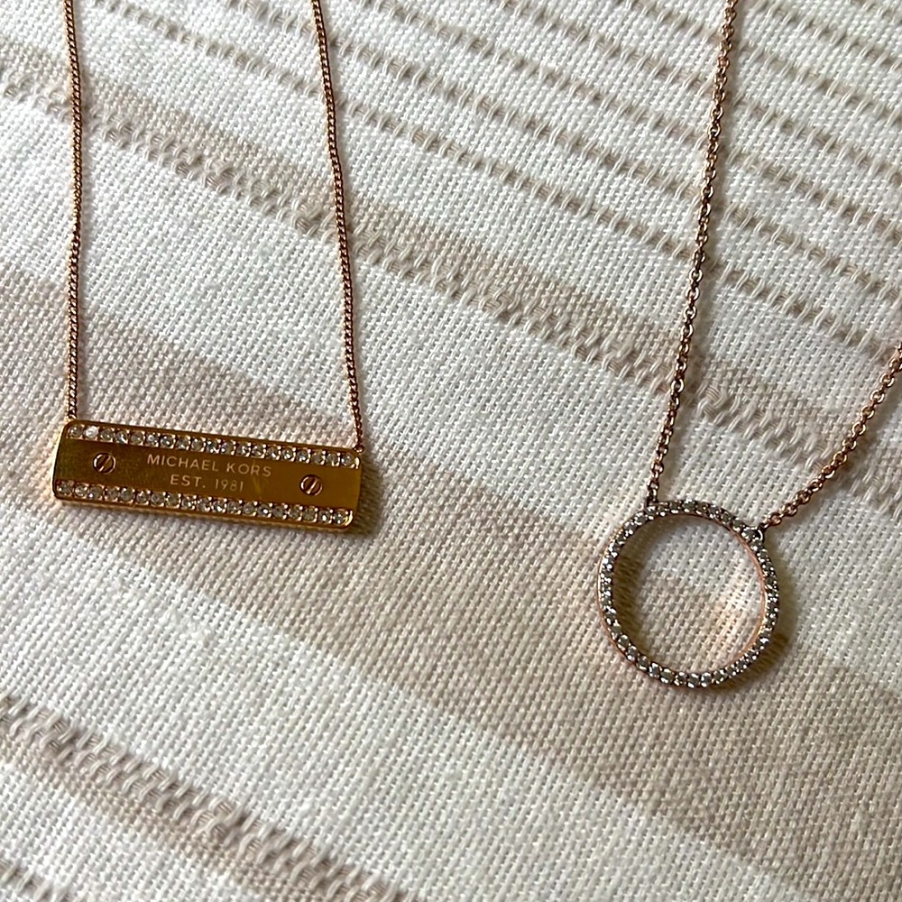 Rose Gold Michael Kors Necklace + Bonus Necklace